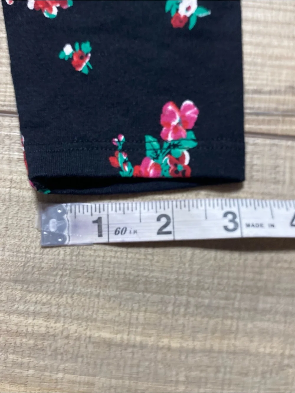 Cat & Jack Girls Durable Knee Tough Cotton Floral Leggings Size 3T Black